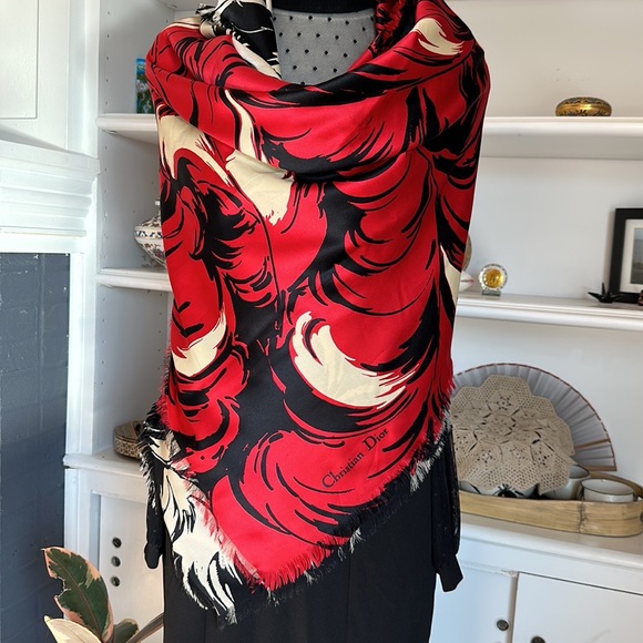 Rare!! VINTAGE Christian Dior Silk Scarf - Picture 10 of 14